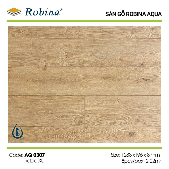 Sàn gỗ công nghiệp Robina Aqua 2023 Sàn gỗ Robina Aqua AQ0307