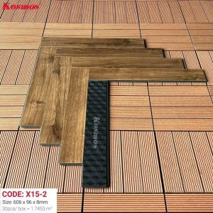 Sàn gỗ xương cá X15-2 nâu vàng